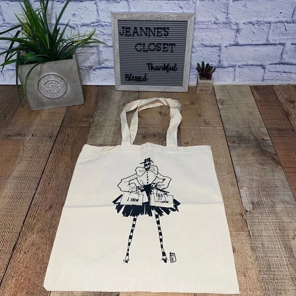J.Crew rare Reusable Canvas Tote eco friendly